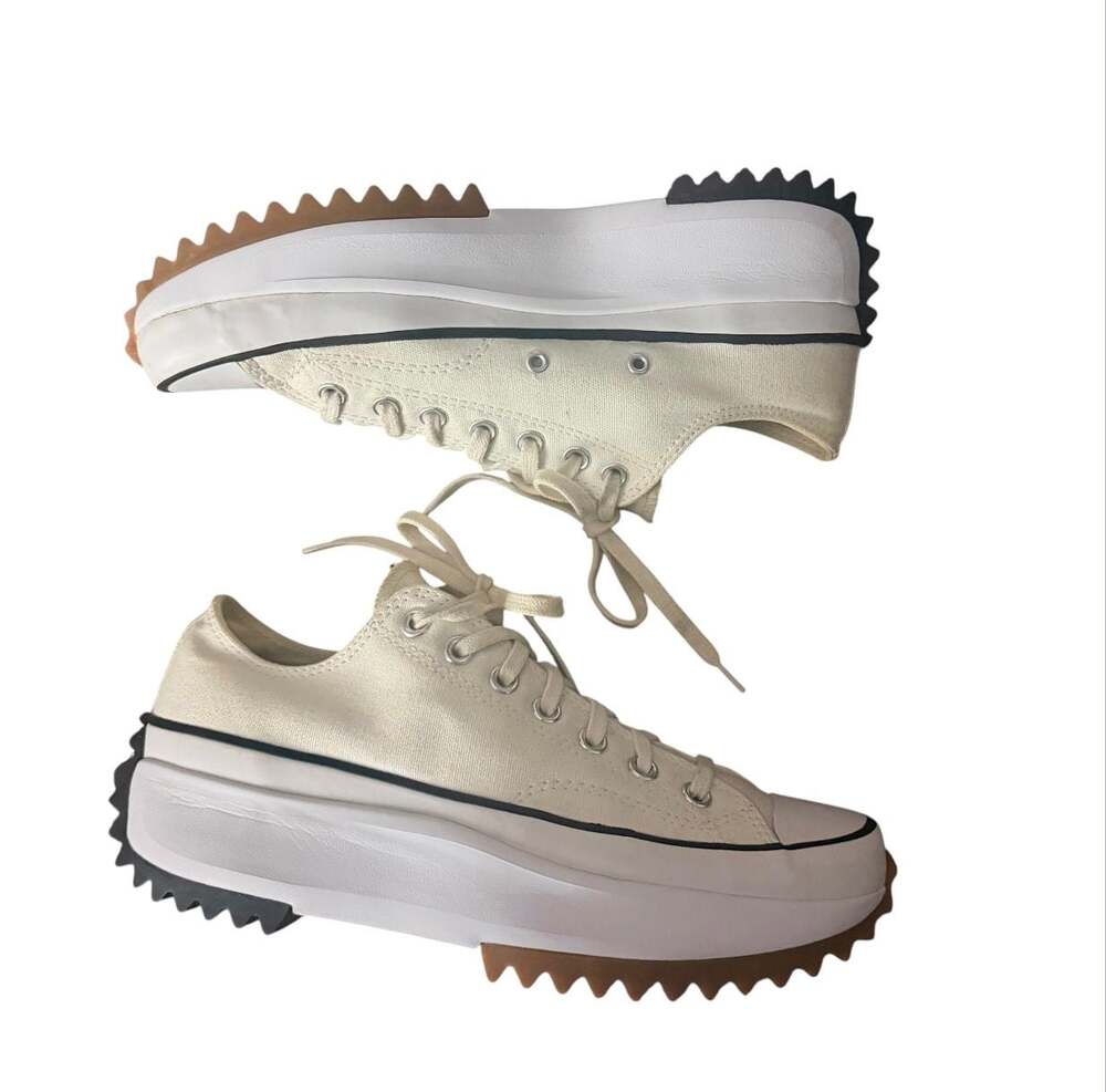 Converse Run Star Hike OX Platform Sneakers - Cream White Denim 11